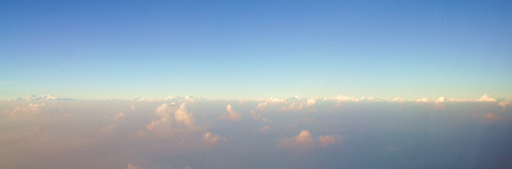 First view of the Himalayas