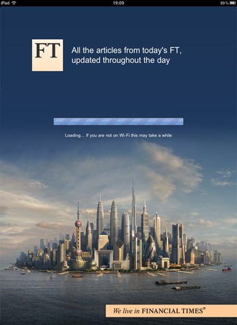 Launch Screen for Financial Times Web App
