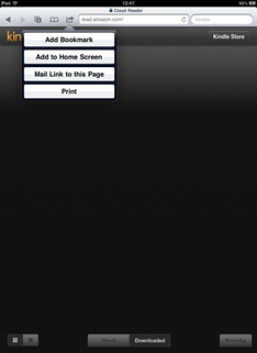Adding Kindle Cloud Reader to Home Screen
