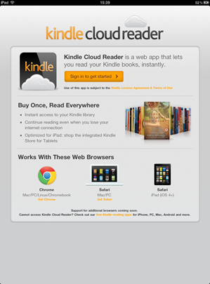 Sign in to Kindle Cloud Reader