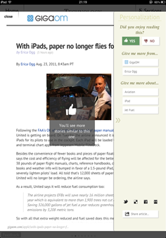Zite story with Preferences