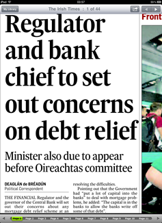 Irish Times iPad App Zoomed In