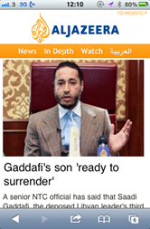 Al Jazeera Mobile Website Front Page