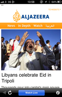 Al Jazeera iPad App Front Page
