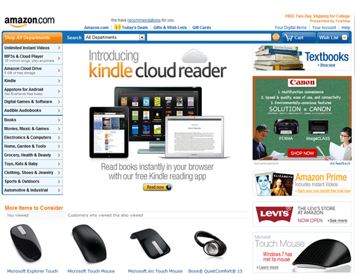 Amazon.com home page