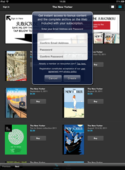 New Yorker Create Account