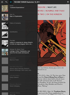 New Yorker Table of Contents View