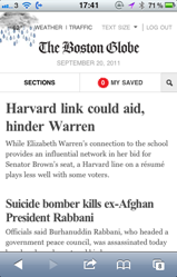 BostonGlobe.com on iPhone