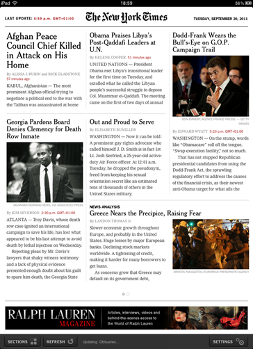 NY Times on iPad