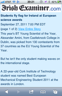 Irish Examiner Mobile site article view