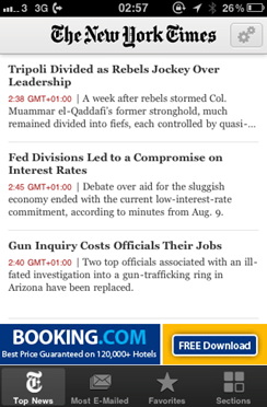 NY Times in iPhone App