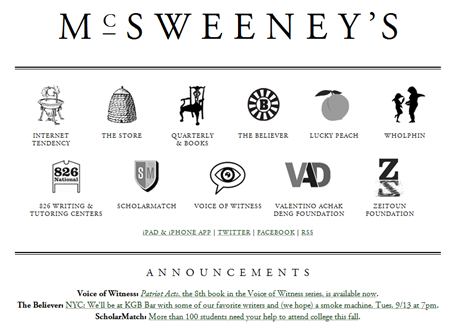 McSweeney's Website