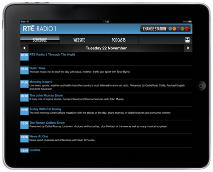 RTE Schedule Listing