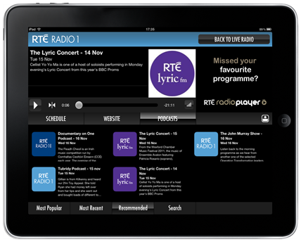 RTE Podcast Listing