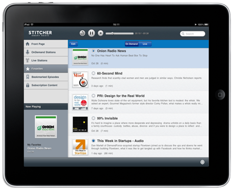 Stitcher Favorites View